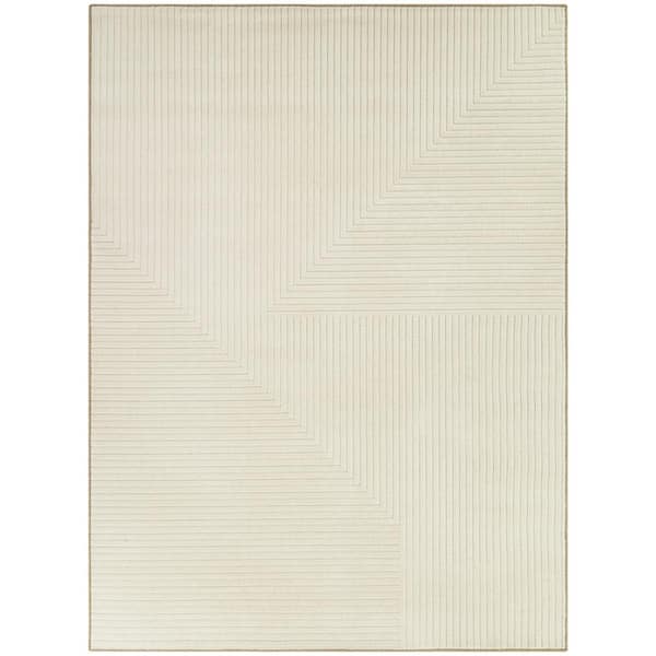 Folin Cream 8 ft. x 10 ft. Stripe Indoor/Outdoor Area Rug