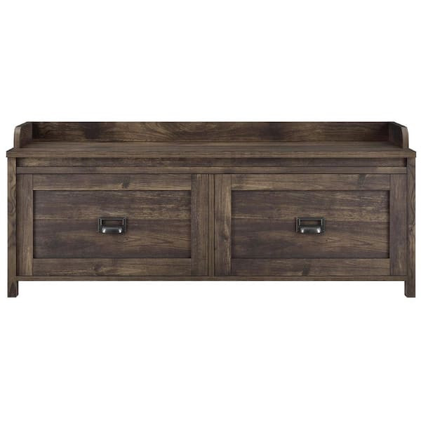 SystemBuild Evolution Brownwood Rustic Entryway Storage Bench