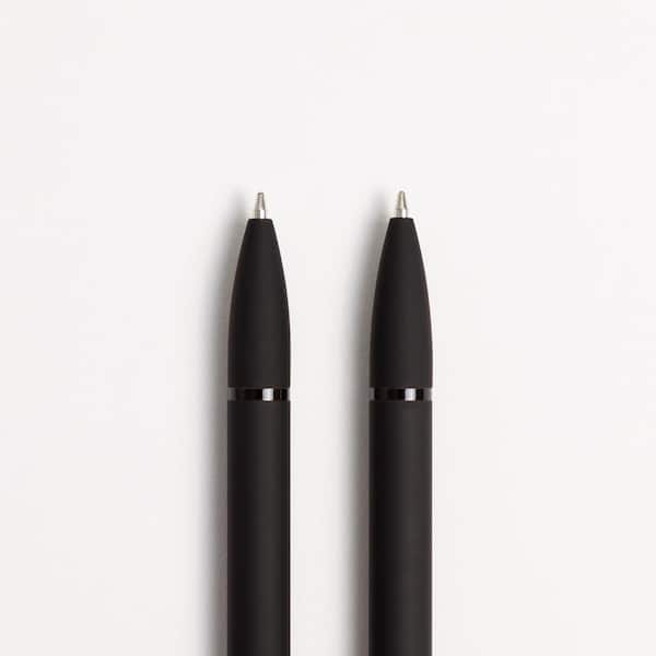 U Brands Monterey Soft Touch Ballpoint Pen, Retractable, Medium 1 mm, Black Ink, Midnight Barrel, 12/Pack