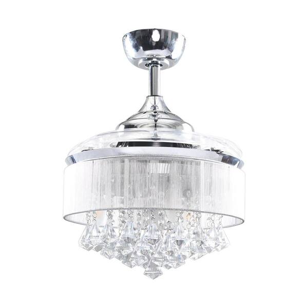 42" Black Invisible Fan Light Lamp Chandelier Ceiling LED Color Change Remote 