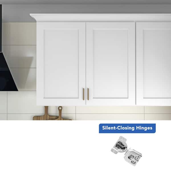 42 in. W x 12 in. D x 36 in. H Ready to Assemble Solid Wood Shaker Wall Kitchen Cabinet in White