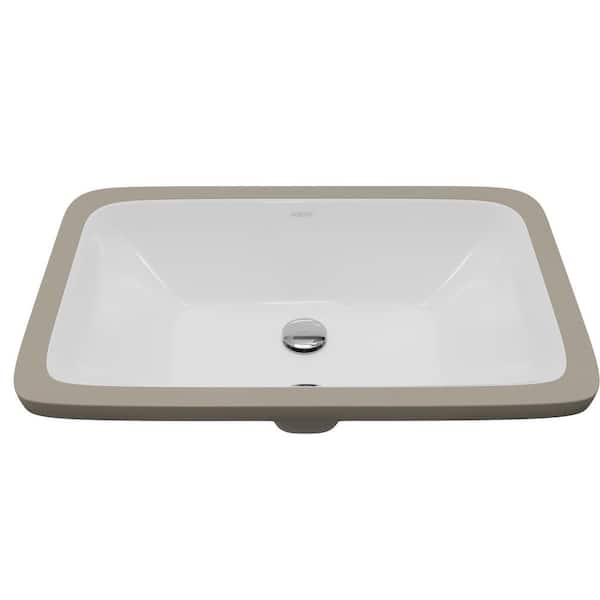 Valera 20-7/8 in. x 13-5/8 in. Rectangular Undermount Vitreous China Bathroom Sink in White