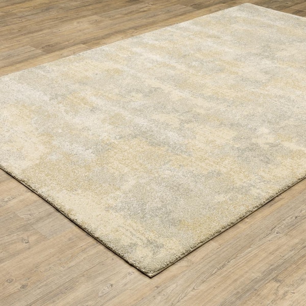 Asbury Beige/Gray 7 ft. x 10 ft. Modern Abstract Polypropylene Indoor Area Rug