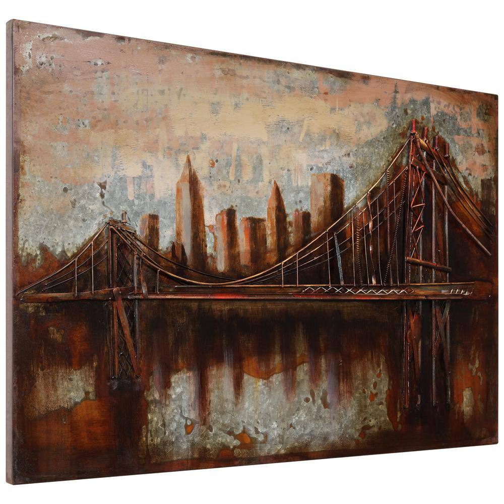 Handmade Industrial Brooklyn Bridge Metal Wall Art