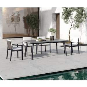 Renava Cuba 7-Piece Wood Rectangle Outdoor Dining Set with White Cushions