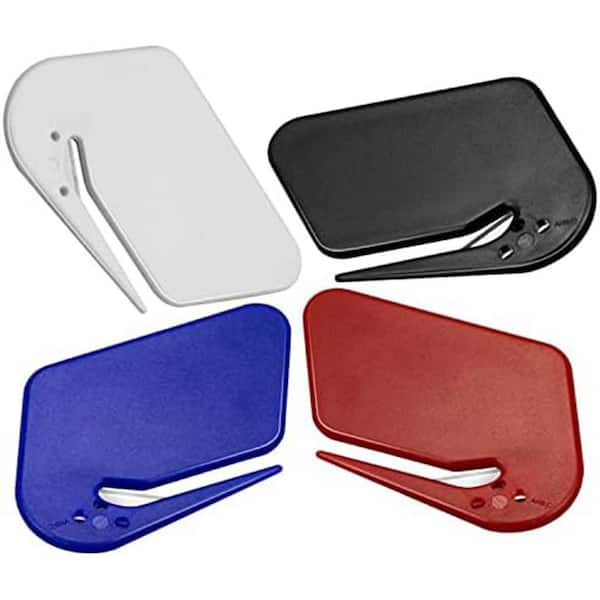 Unbranded Plastic Letter Opener Envelope Slitter with Blade for Envelope Package Paper Cut Safe 4 Pack 2.76x2.13x0.08 inches