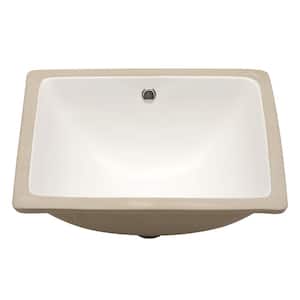 20.25 in. Rectangle Undercounter Bathroom Sink in White Ceramic