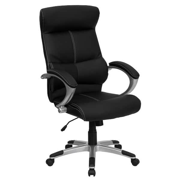 Carnegy Avenue Faux Leather Swivel Ergonomic Office Chair in Black