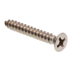 #6 x 1 in. Grade 18-8 Stainless Steel Self-Tapping Flat Head Phillips Drive Sheet Metal Screws (25-Pack)