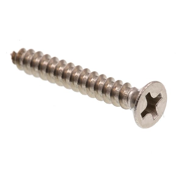 Prime-Line #6 x 1 in. Grade 18-8 Stainless Steel Self-Tapping Flat Head Phillips Drive Sheet Metal Screws (25-Pack)