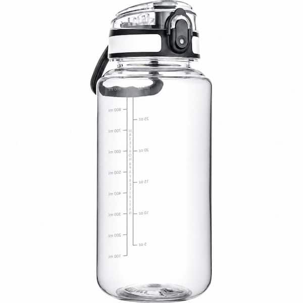 32 oz. Clear White Tritan Leak-Proof Wide Mouth Anti-Dust Chug Lid Reusable Water Bottle for Gym Travel Office 1 Bottle