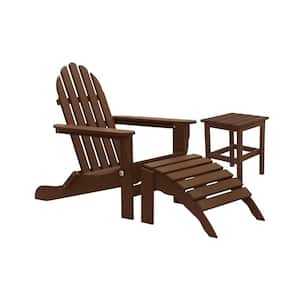 Icon Chocolate Recycled Folding Plastic Adirondack Chair (3-Piece)