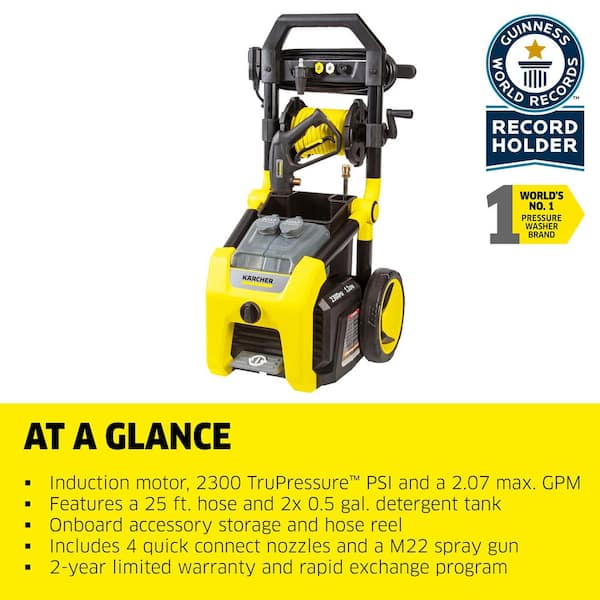 2300 PSI 1.2 GPM K2300PS Electric Power Pressure Washer with Turbo, 15-Degree, 40-Degree and Soap Nozzles