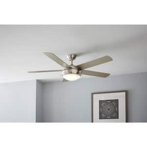 Claret 52 in. Indoor Brushed Nickel Ceiling Fan with Light Kit