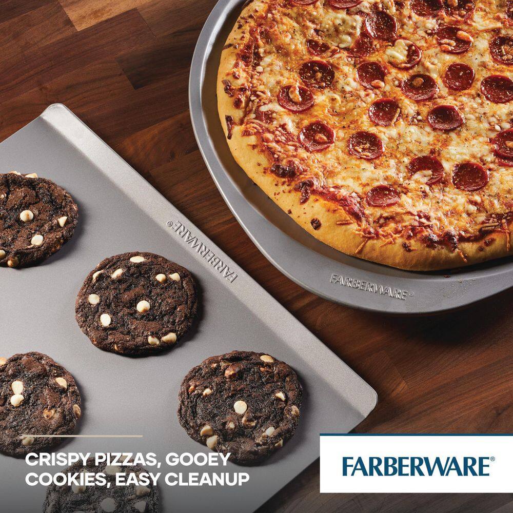 Gray Nonstick Steel Baking Sheet and Pizza Crisper Pan Set