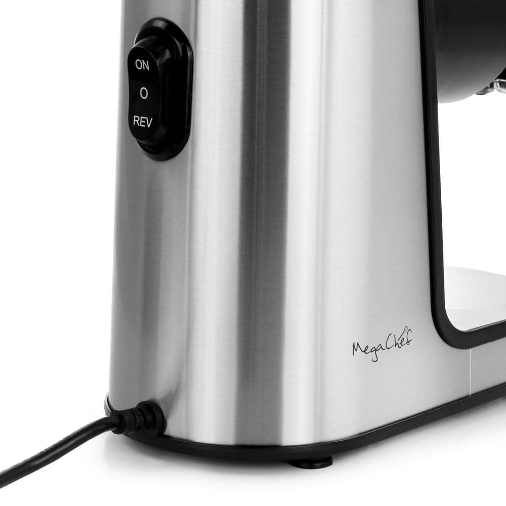 MegaChef Silver Electric Masticating Slow Juicer with Reverse Function