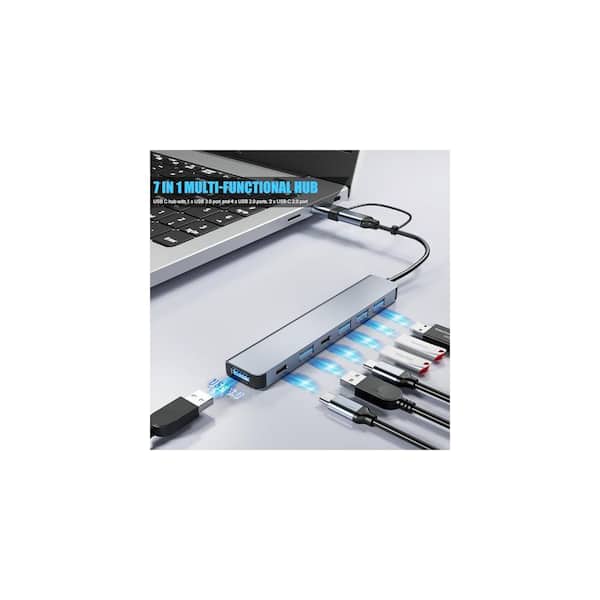 Lukyamzn Aluminum 7 in 1 USB C and USB Hub Multi-functional