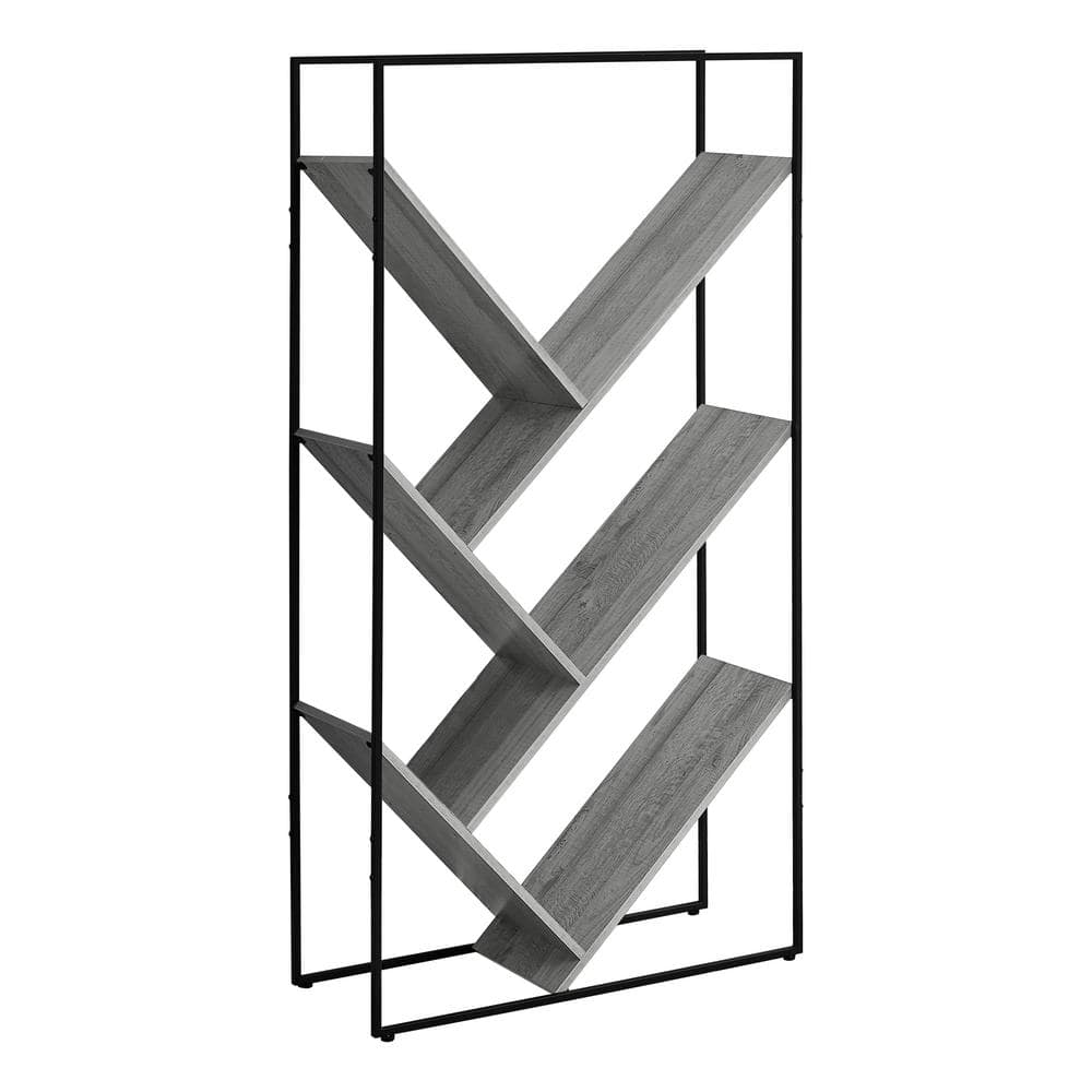 Grey Bookcase 60 in. High 5-Shelves