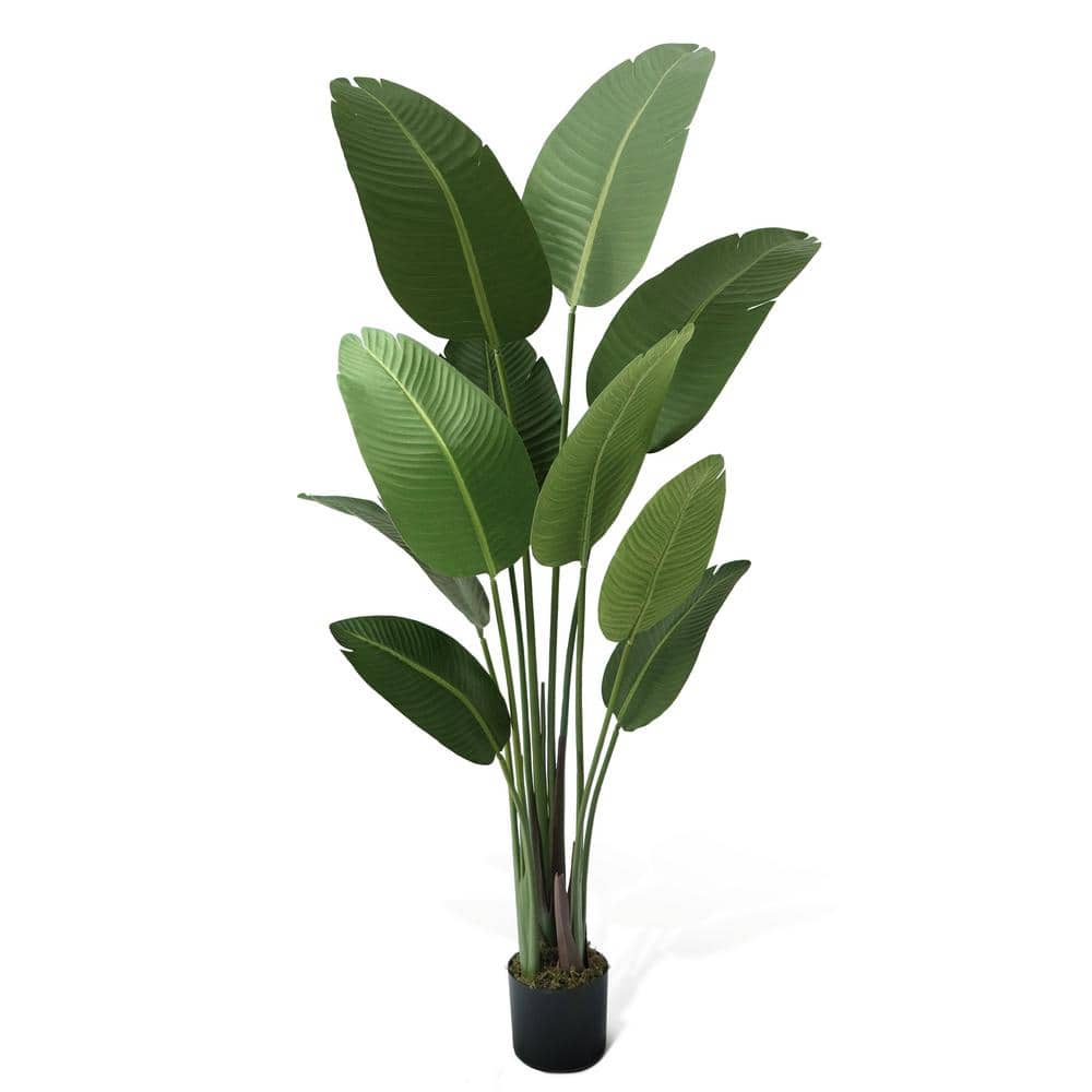 5' Green Plastic Bird of Paradise Potted Floor Plant