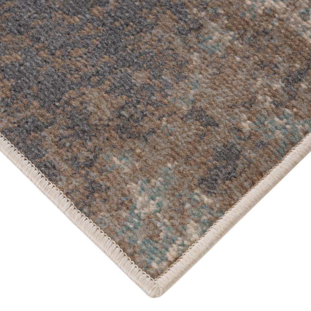 Gray Abstract Synthetic 6x9 Rectangular Area Rug