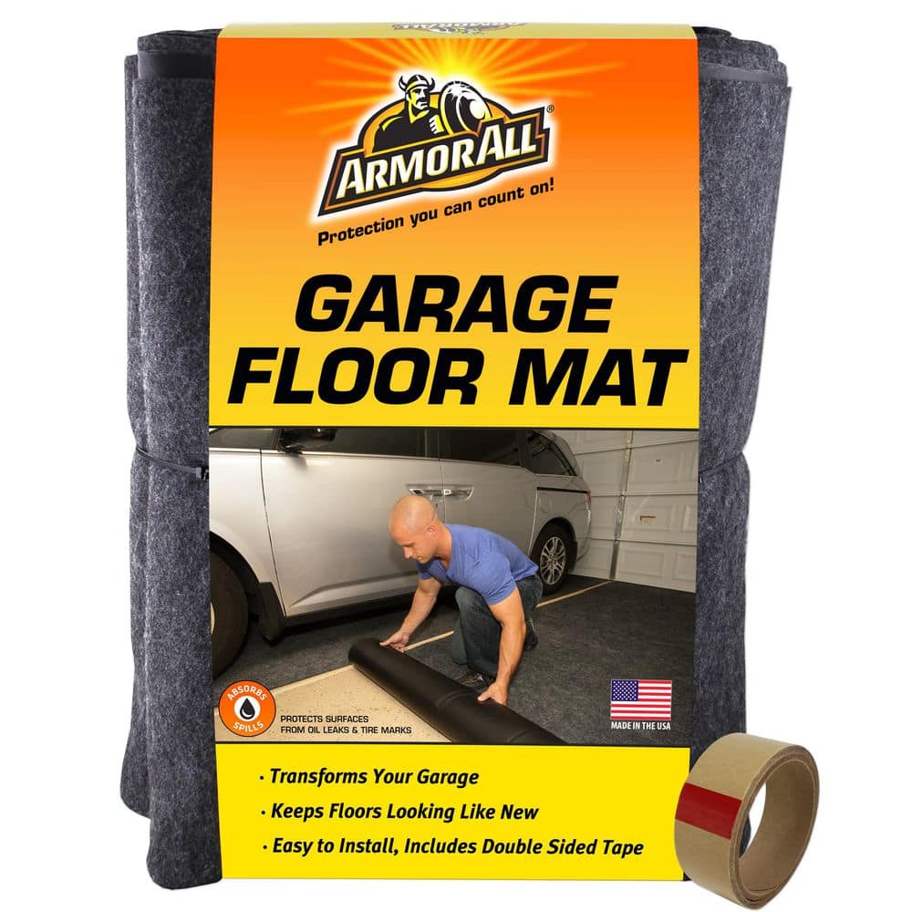 Garage Mat for Oil, Mud, Sludge 7.5' x 18' (Gray 20