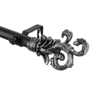 28 in. - 48 in. 1 in. Plume Single Curtain Rod Set in Black