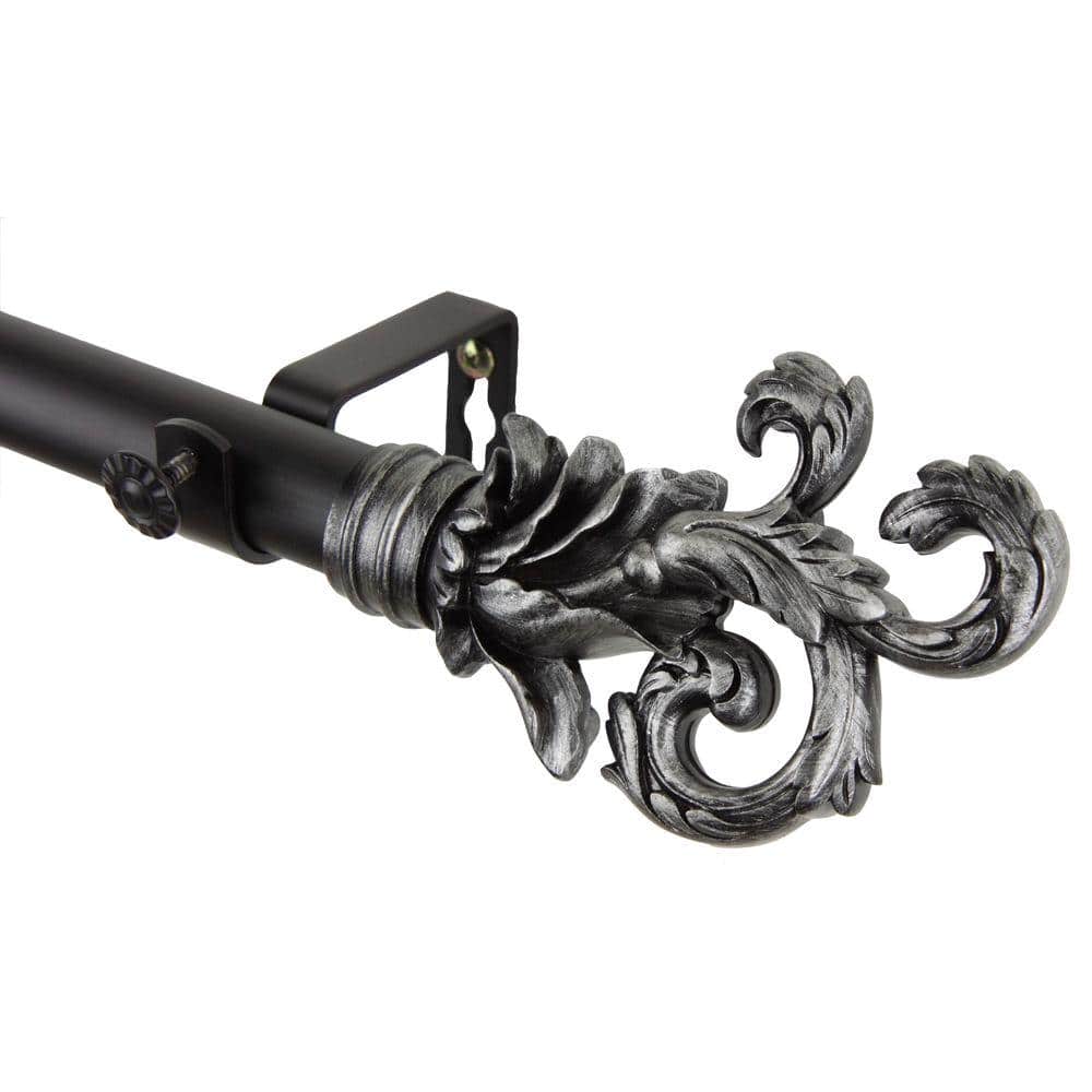 120 in. - 170 in. 1 in. Plume Single Curtain Rod Set in Black price history on PriceWatchPro