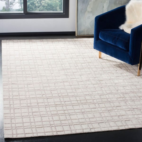 Mirage 6 ft. x 9 ft. Beige Crosshatch Area Rug