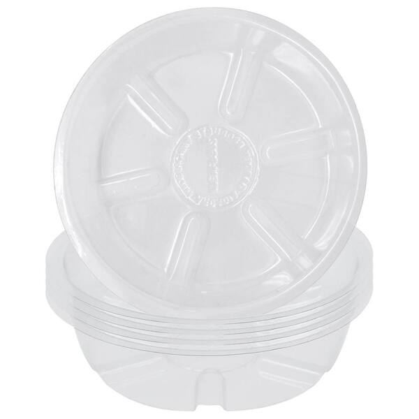 Arcadia Garden Products 6 in. Dia Clear Plastic Saucer (5-Pack)
