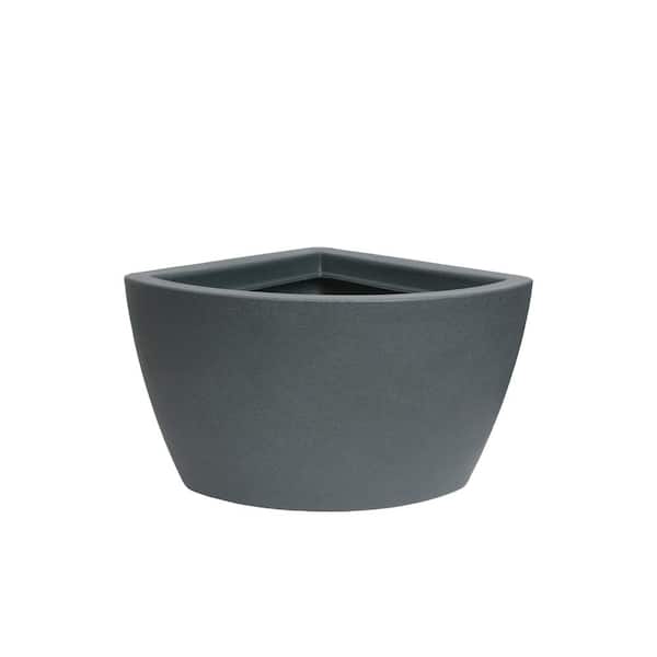 Algreen Hampton Corner 26 in. x 24 in. x 20 in. Charcoal Plastic Planter