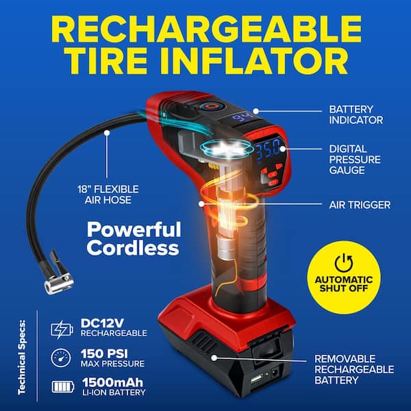 Rechargeable portable deals tire inflator