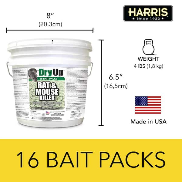 Harris 4 lbs. Dry Up Rat and Mouse Killer Pellets (4 oz. 16-Pack)