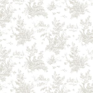 Toile Taupe & Wool Brown Vinyl Roll Wallpaper (Covers 55 sq. ft.)