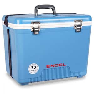 30 qt. 48-Can Lightweight Insulated Cooler Drybox, Arctic Blue