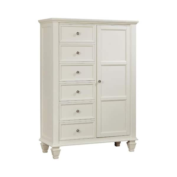 White 6 Drawer 42.25 in. Wide Chest of Drawers