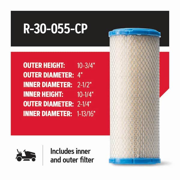 Air Filter for Riding, Zero-Turn Mowers, Fits Kawasaki and Toro 2000 Series Zero-Turn Mowers