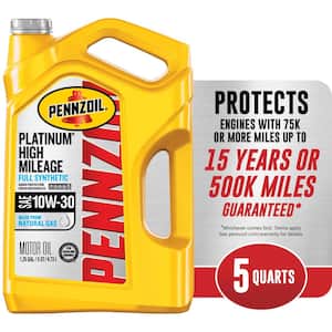 Platinum High Mileage SAE 10W-30 Full Synthetic Motor Oil 5 Qt.