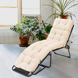 22 in. x 29 in. Outdoor Lounge Chair Cushion Indoor Outdoor Beige