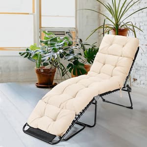 22 in. x 29 in. Outdoor Lounge Chair Cushion Indoor Outdoor Beige