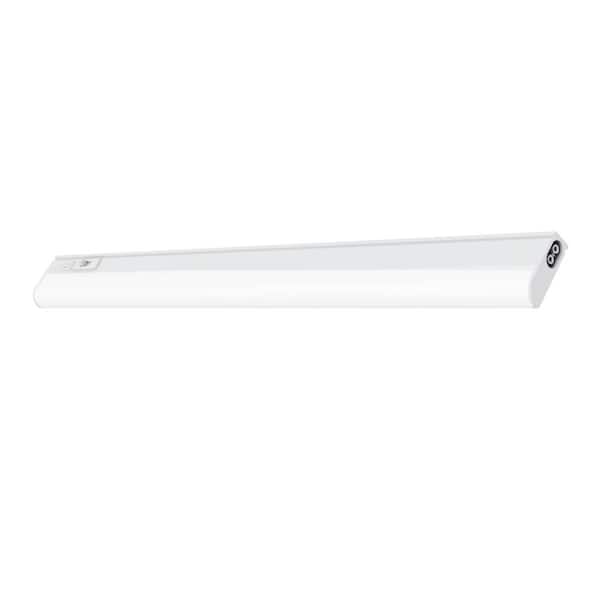 24 in. Plug-In White Integrated LED Linkable 2-Brightness Level Under Cabinet Light Task/Kitchen 5 Selectable White CCT