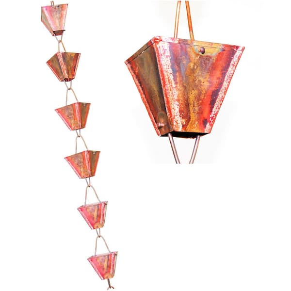 U-nitt 8.5 ft. Pure Copper XL Square Rain Chain