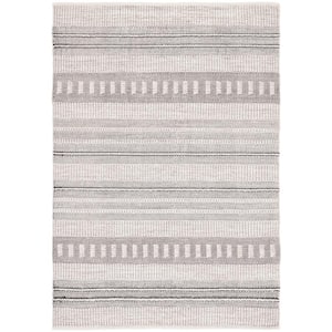 Natura Gray/Black 4 ft. x 6 ft. Abstract Striped Area Rug