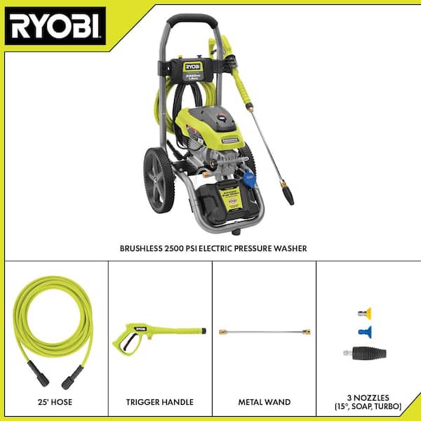 RYOBI 2500 PSI 1.2 GPM High Performance Cold Water Electric Pressure Washer  RY142500 - The Home Depot