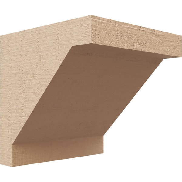 Ekena Millwork 6 in. x 6 in. x 6 in. Wide Burlington Rough Cedar Woodgrain TimberThane Corbel, Primed Tan