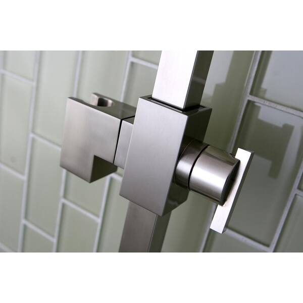Square 24 in. Slide Bar with a Soap Dish in Brushed Nickel