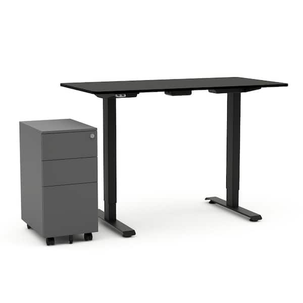 standing desk with file cabinet