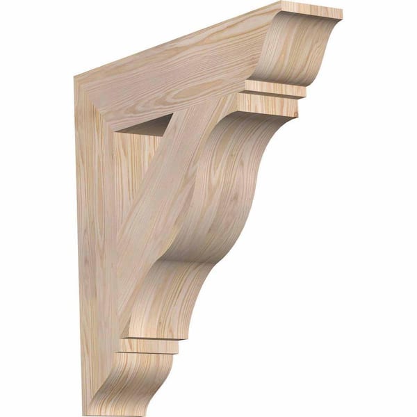 Ekena Millwork 5.5 in. x 28 in. x 28 in. Douglas Fir Funston Traditional Smooth Bracket