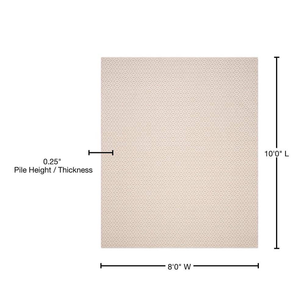 Coastal Charm Ivory Cotton 8' x 10' Hand-Woven Area Rug