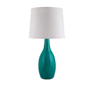 Droplet 25 in. Bayside Turquoise Indoor Table Lamp