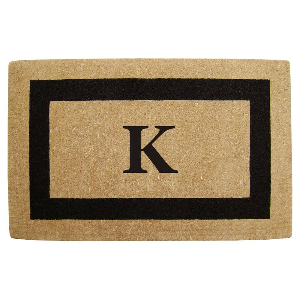 Heavy Duty Brown 22 in. x 36 in. Coir Single Picture Frame Monogrammed K Indoor Outdoor Door Mat price history on PriceWatchPro